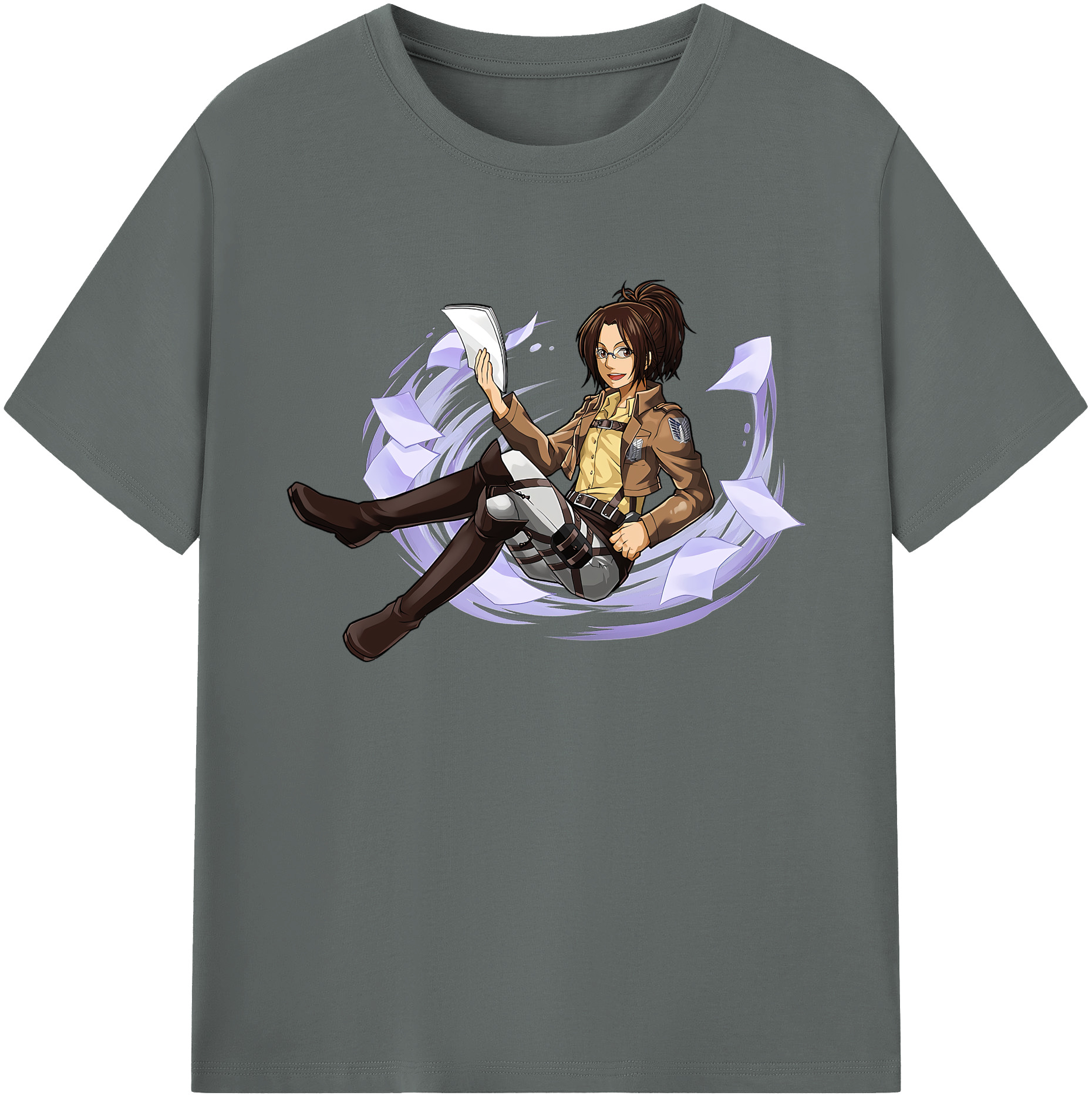 （画像用） 進撃の巨人 ハンジ·ゾエ Attack on Titan Hanji Zoe 綿100％ メンズ半袖Tシャツ｜肌触りやわらか＆通気性